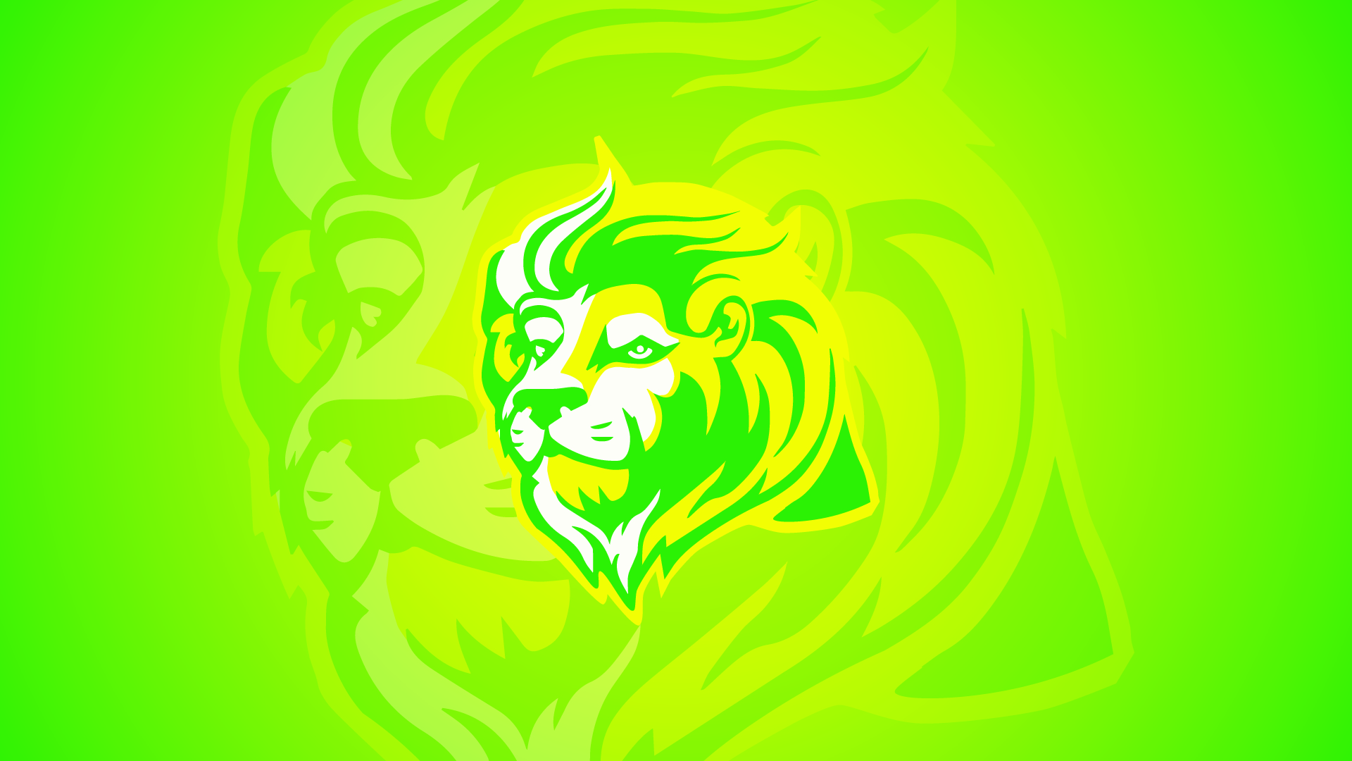 Long Beach Lion Logo times two in the center of a green background. 